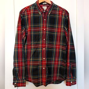 J.Crew Stretch Cotton Shirt, Plaid (Red, Black +)